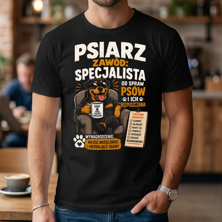 Koszulka Męska Dla Psiarza Prezent Dla Mężczyzny: Psiarz Specjalista