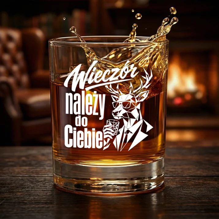Szklanka Do Whisky Na Mikołajki Prezent Dla Mężczyzny: Wieczór Należy Do Ciebie Szklanka Do Whisky Na Mikołajki Prezent Dla Mężczyzny: Wieczór Należy Do Ciebie