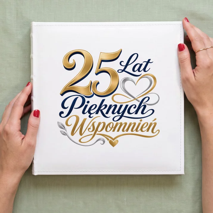Album Na Zdjęcia Tradycyjny Na 25 Rocznicę Ślubu Prezent Dla Pary: 25 Lat Pięknych Wspomnień
