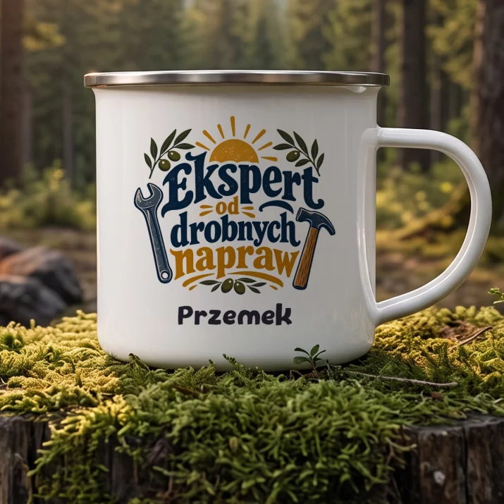 Kubek Emaliowany Na Dzień Taty Prezent Dla Taty Mężczyzny: Ekspert Od Drobnych Kubek Emaliowany Na Dzień Taty Prezent Dla Taty Mężczyzny: Ekspert Od Drobnych