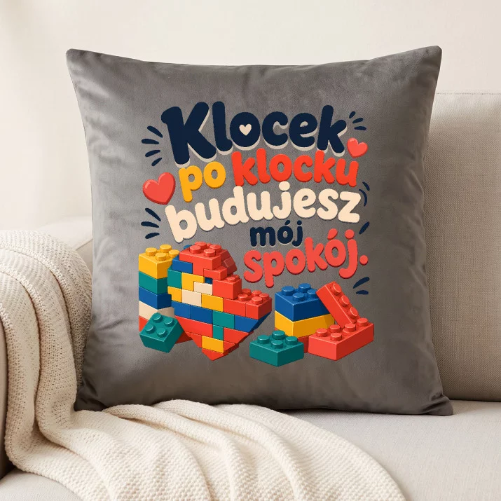 Poduszka Dekoracyjna Dla Fana Lego Prezent Dla Mężczyzny: Klocek Po Klocku Poduszka Dekoracyjna Dla Fana Lego Prezent Dla Mężczyzny: Klocek Po Klocku
