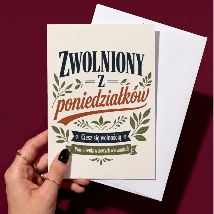 Kartka z Życzeniami Na Pożegnanie Z Pracy Dla Mężczyzny: Botaniczne Pożegnanie