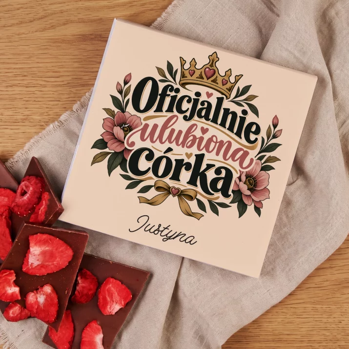 Czekolada z Truskawkami Dla Córki Prezent Dla Kobiety: Oficjalnie Ulubiona Córka Czekolada z Truskawkami Dla Córki Prezent Dla Kobiety: Oficjalnie Ulubiona Córka