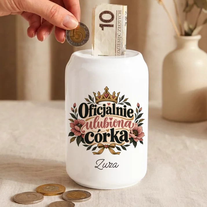Skarbonka Dla Córki Prezent Dla Kobiety: Oficjalnie Ulubiona Córka Skarbonka Dla Córki Prezent Dla Kobiety: Oficjalnie Ulubiona Córka