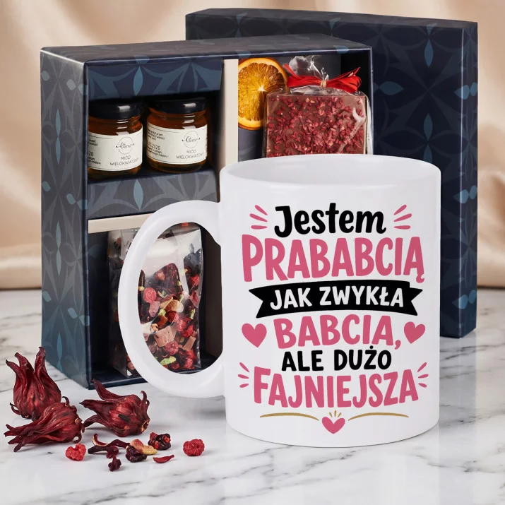 Zestaw Prezenowy Z Kubkiem Dla Prababci Na Dzień Babci: Babcia Ale Dużo Fajniejsza