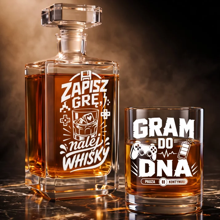 Zestaw Do Whisky Dla Gracza Komputerowego Prezent Dla Mężczyzny: Wieczór Gracza