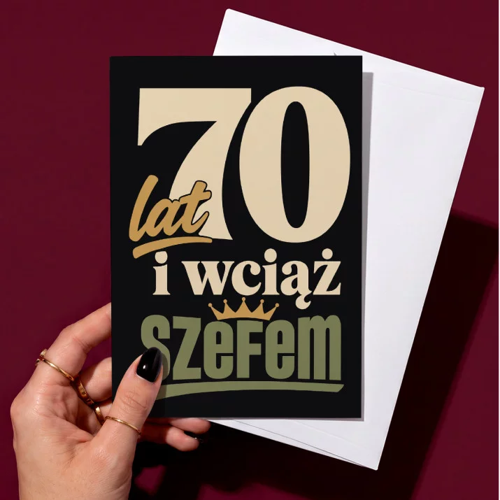 Kartka z Życzeniami Na 70 Dla 70 Latka Mężczyzny: Męska Retro Elegancja Kartka z Życzeniami Na 70 Dla 70 Latka Mężczyzny: Męska Retro Elegancja