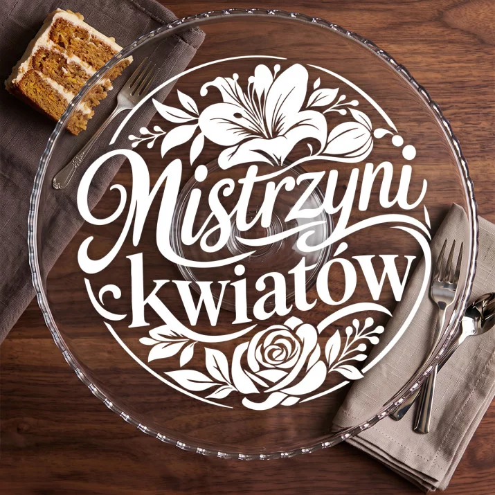 Patera Na Ciasto Dla Florystki Prezent Dla Kobiety: Florystyczna Elegancja Patera Na Ciasto Dla Florystki Prezent Dla Kobiety: Florystyczna Elegancja