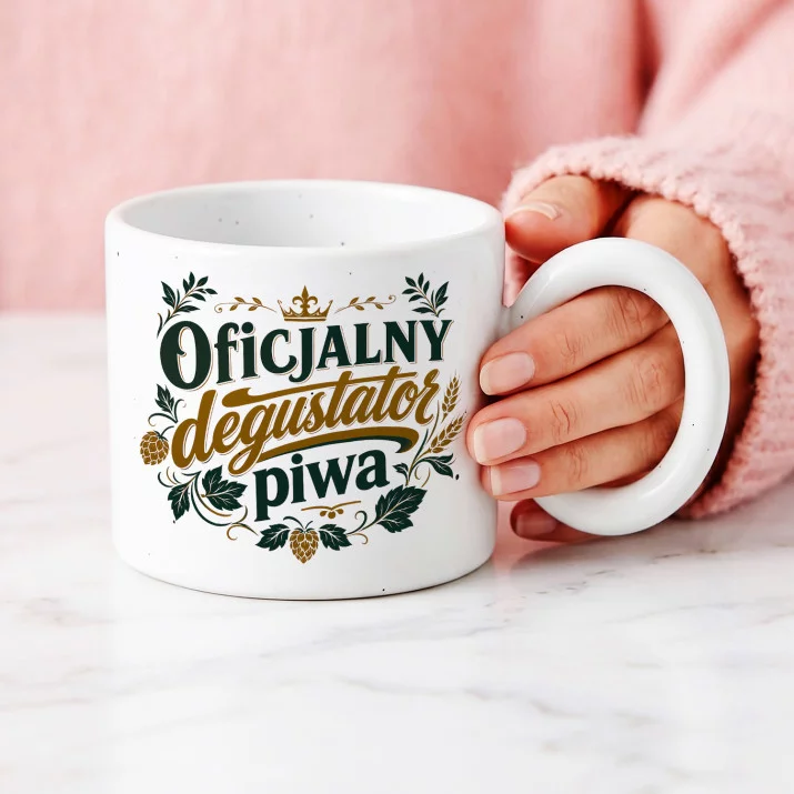 Kubek Z Okrągłym Uchem Dla Piwosza Prezent Dla Mężczyzny: Chmielowy Gentleman