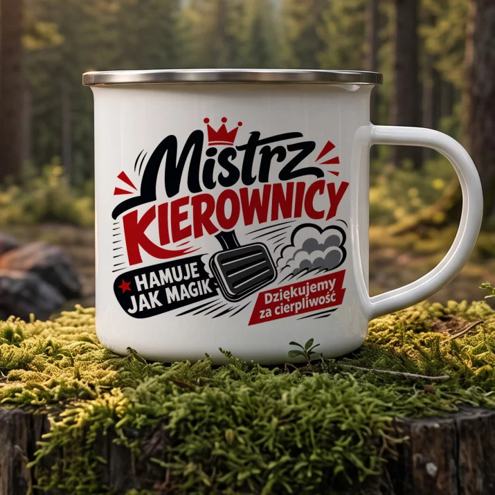 Kubek Emaliowany Dla Instruktora Jazdy Prezent Dla Mężczyzny: Drogowy Humor Kubek Emaliowany Dla Instruktora Jazdy Prezent Dla Mężczyzny: Drogowy Humor