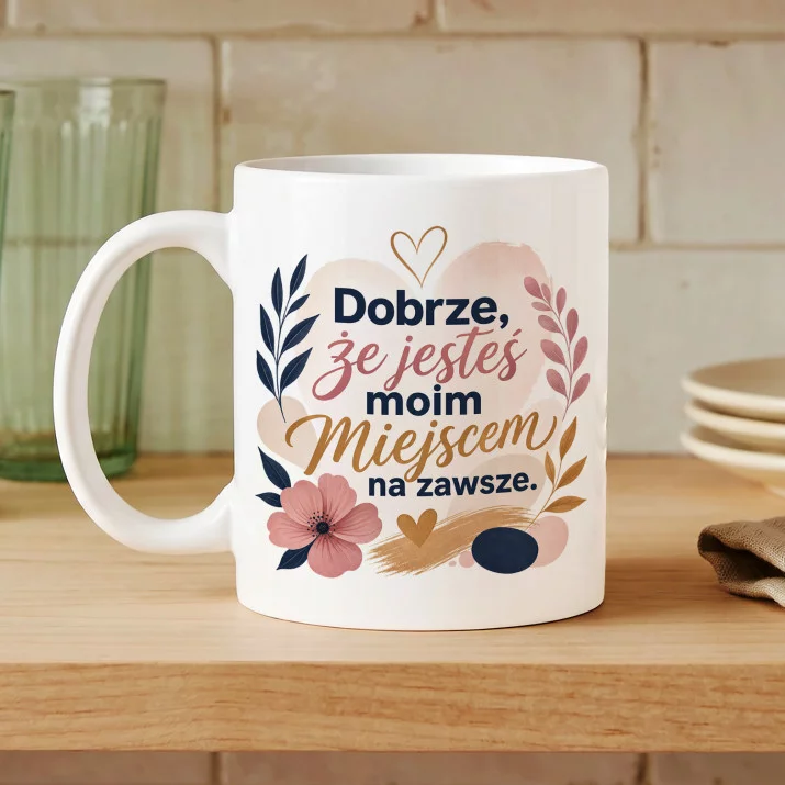 Kubek Z Nadrukiem Na 30 Urodziny Prezent Dla Kobiety: Miejsce Na Zawsze Kubek Z Nadrukiem Na 30 Urodziny Prezent Dla Kobiety: Miejsce Na Zawsze