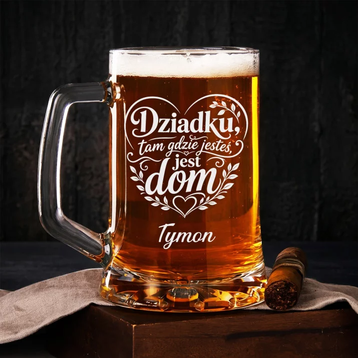 Kufel Personalizowany z Grawerem Dla Dziadka Na Święta Prezent: Dom Pełen Ciepła