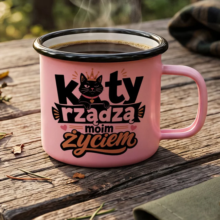 Kubek Emaliowany Dla Kociary Prezent Dla Kobiety: Kocia Władza Kubek Emaliowany Dla Kociary Prezent Dla Kobiety: Kocia Władza