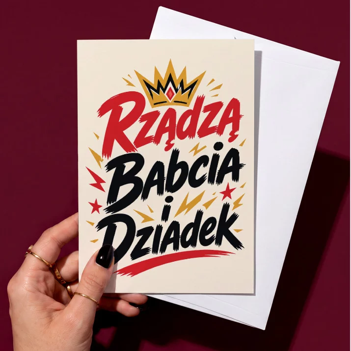 Kartka z Życzeniami Dla Babci i Dziadka Na Dzień Babci i Dziadka Dla Pary: Dziadkowska Władza