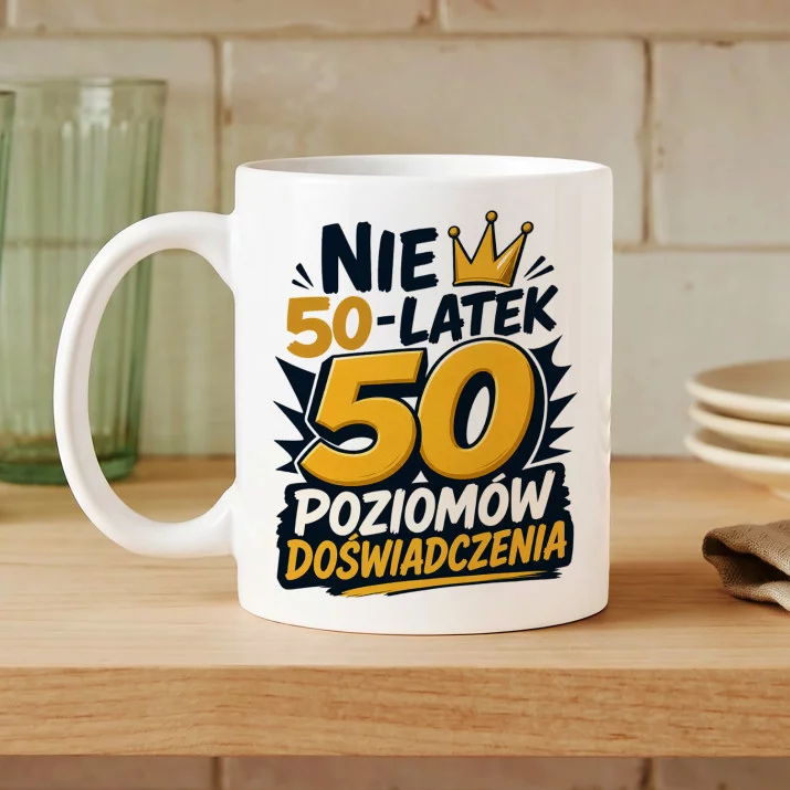 Kubek Z Nadrukiem Na 50 Prezent Na 50 Urodziny Dla Mężczyzny: Król Doświadczenia Kubek Z Nadrukiem Na 50 Prezent Na 50 Urodziny Dla Mężczyzny: Król Doświadczenia