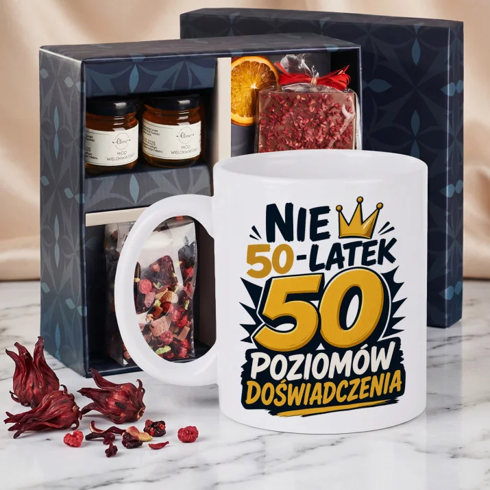 Zestaw Prezenowy Z Kubkiem Na 50 Na 50 Urodziny: Król Doświadczenia Zestaw Prezenowy Z Kubkiem Na 50 Na 50 Urodziny: Król Doświadczenia