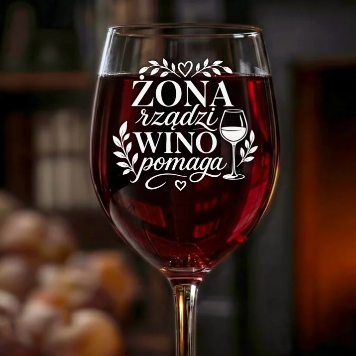 Kieliszek Do Wina Dla Żony Prezent Na Rocznicę Ślubu Dla Kobiety: Żona Rządzi Wino Pomaga Kieliszek Do Wina Dla Żony Prezent Na Rocznicę Ślubu Dla Kobiety: Żona Rządzi Wino Pomaga