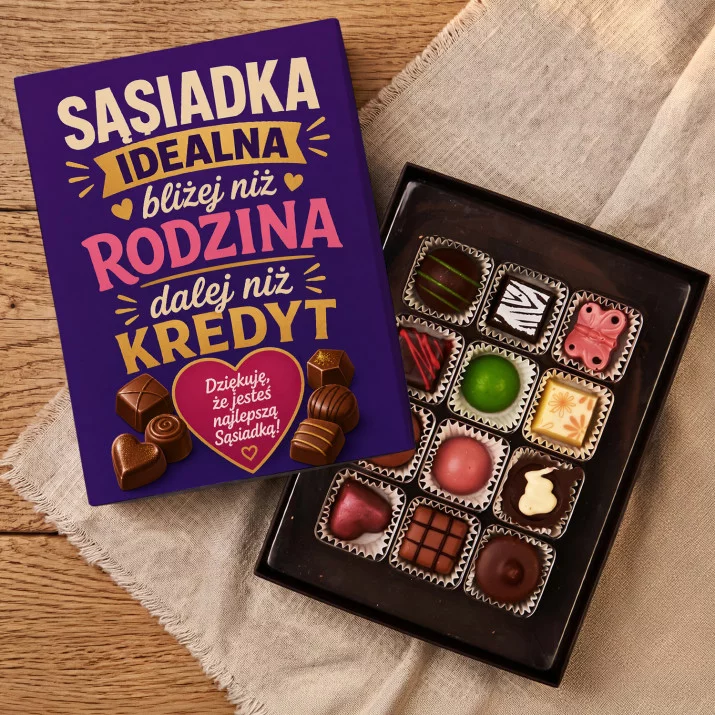 Czekoladki Dla Sąsiadki Prezent Dla Kobiety: Sąsiadka Idealna Praliny Czekoladki Dla Sąsiadki Prezent Dla Kobiety: Sąsiadka Idealna Praliny