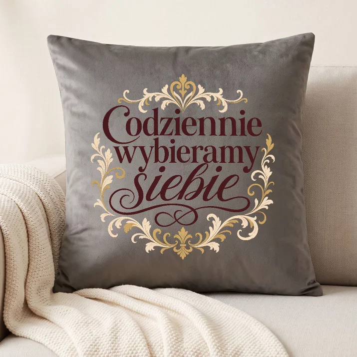 Poduszka Dekoracyjna Dla Pary Prezent Dla Pary: Codziennie Wybieramy Siebie Poduszka Dekoracyjna Dla Pary Prezent Dla Pary: Codziennie Wybieramy Siebie