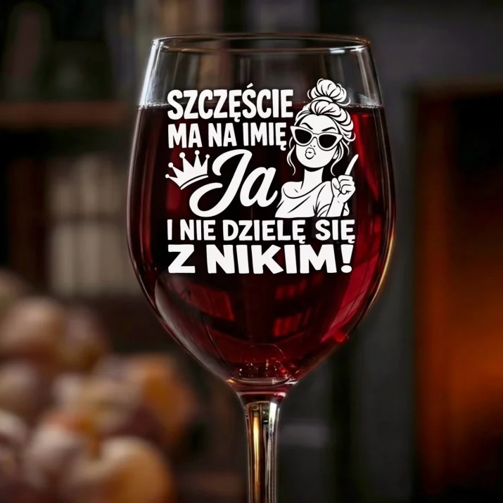 Kieliszek Do Wina Na Szczęście Prezent Dla Kobiety: Szczęście Ma Na Imię Ja