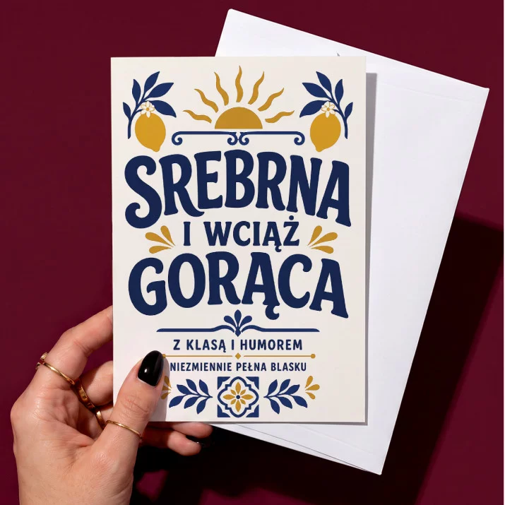 Kartka z Życzeniami Na 25 Lecie Ślubu Dla Kobiety: Srebrna Riviera Kartka z Życzeniami Na 25 Lecie Ślubu Dla Kobiety: Srebrna Riviera