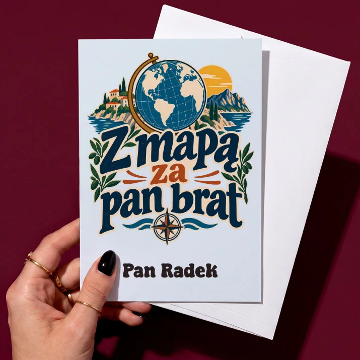 Kartka Personalizowana Dla Nauczyciela Geografii Prezent Na Dzień Nauczyciela Dla Mężczyzny: Z Mapą Za Pan Brat Kartka Personalizowana Dla Nauczyciela Geografii Prezent Na Dzień Nauczyciela Dla Mężczyzny: Z Mapą Za Pan Brat
