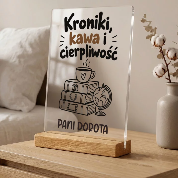 Druk Na Szkle Dla Nauczycielki Historii Prezent Na Dzień Nauczyciela Dla Kobiety: Kroniki, Kawa I