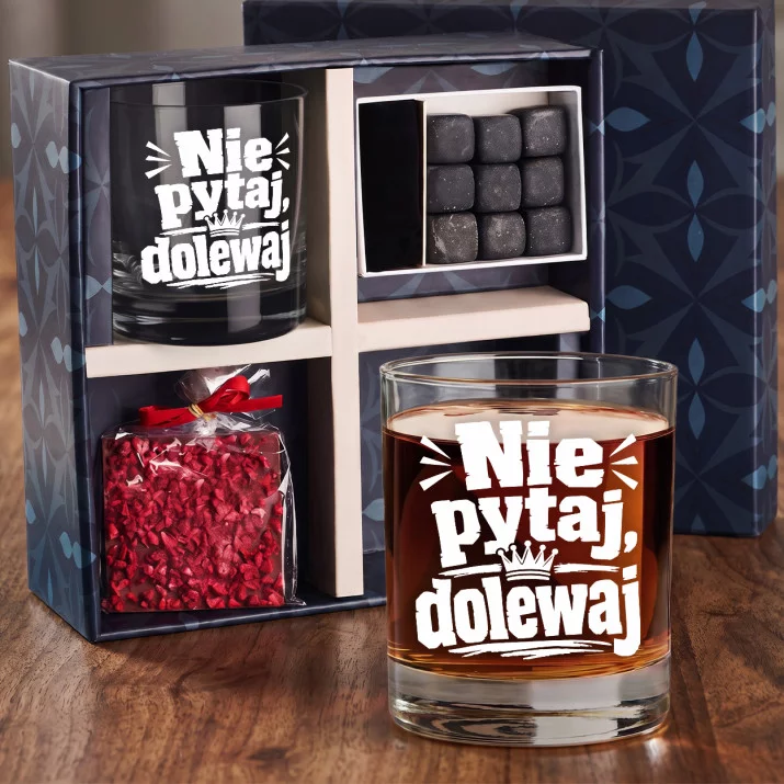 Zestaw Prezentowy Whisky Na Urodziny Dla Mężczyzny: Nie Pytaj, Dolewaj