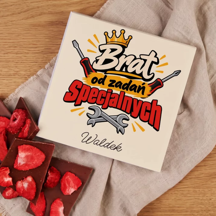 Czekolada z Truskawkami Dla Brata Prezent Dla Mężczyzny: Brat Od Zadań Specjalnych Czekolada z Truskawkami Dla Brata Prezent Dla Mężczyzny: Brat Od Zadań Specjalnych