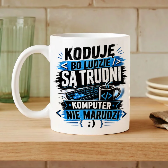 Kubek Z Nadrukiem Dla Informatyka Prezent Dla Mężczyzny: Komputer Nie Marudzi Kubek Z Nadrukiem Dla Informatyka Prezent Dla Mężczyzny: Komputer Nie Marudzi