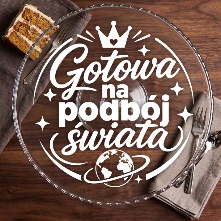 Patera Na Ciasto Na Zakończenie Szkoły Prezent Dla Kobiety: Kobieta Na Podbój Patera Na Ciasto Na Zakończenie Szkoły Prezent Dla Kobiety: Kobieta Na Podbój