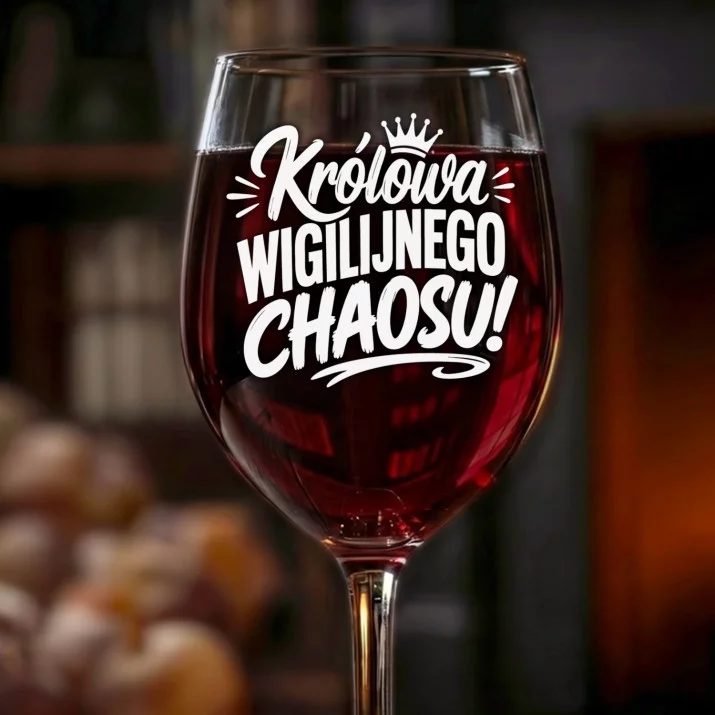 Kieliszek Do Wina Na Wigilię Prezent Dla Kobiety: Królowa Wigilijnego Chaosu