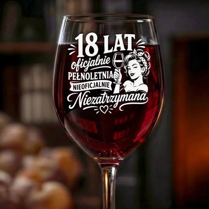 Kieliszek Do Wina Na Osiemnastkę Prezent Dla Kobiety: Oficjalnie Pełnoletnia