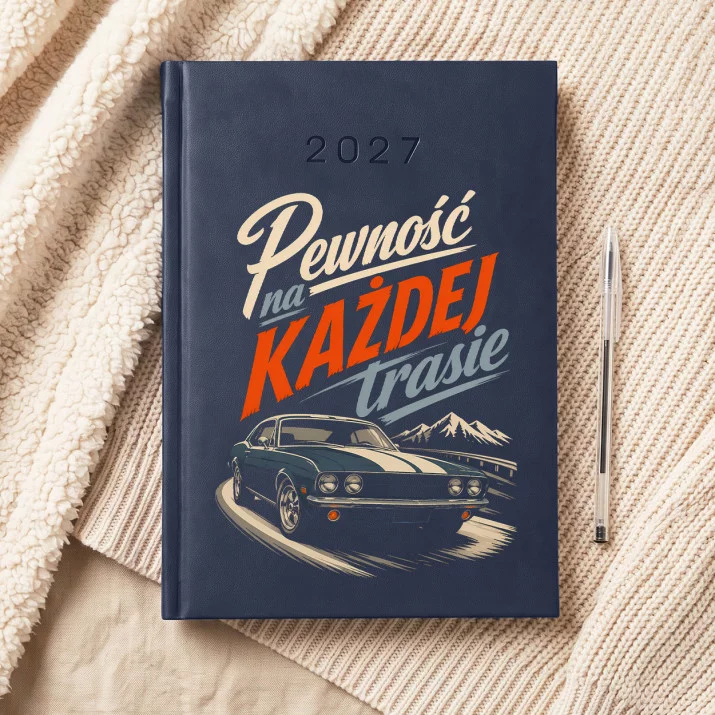 Kalendarz Książkowy A5 2027 Dla Młodego Kierowcy Prezent Dla Mężczyzny: Retro Motoryzacja