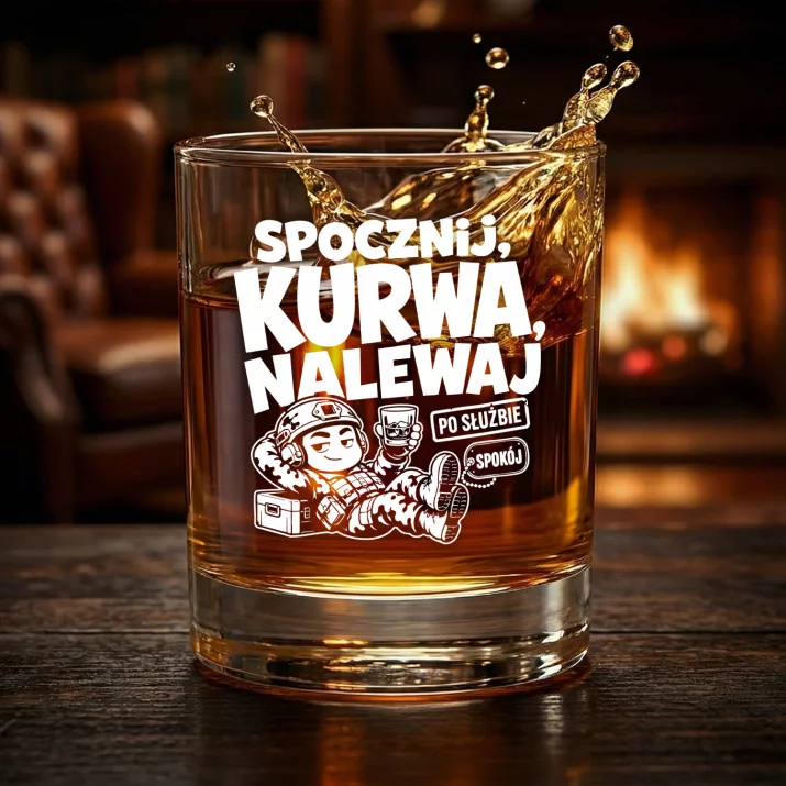 Szklanka Do Whisky Dla Wojskowego Prezent Na Przysięgę Wojskową Dla Mężczyzny: Spocznij, Kurwa, Nalewaj Szklanka Do Whisky Dla Wojskowego Prezent Na Przysięgę Wojskową Dla Mężczyzny: Spocznij, Kurwa, Nalewaj