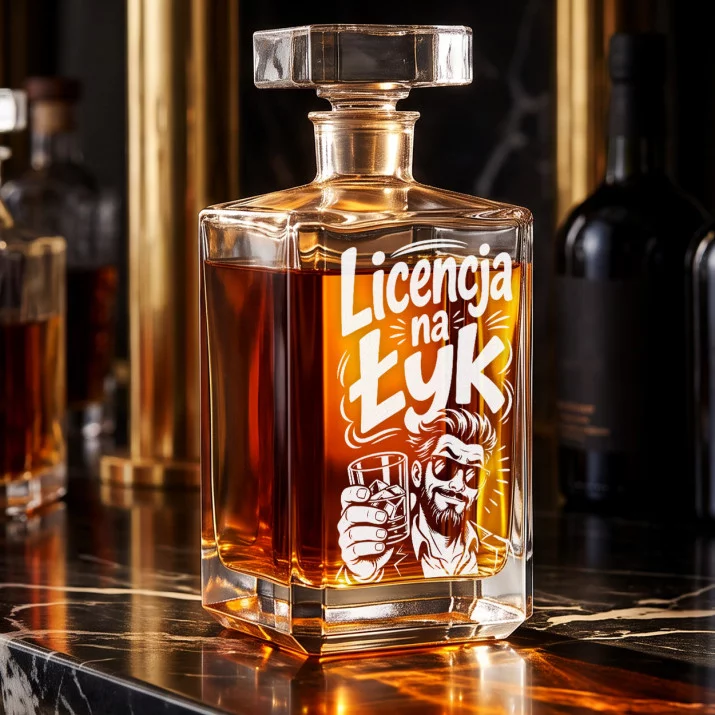 Karafka Do Whisky z Grawerem Na 18 Prezent: Licencja Na Łyk Karafka Do Whisky z Grawerem Na 18 Prezent: Licencja Na Łyk