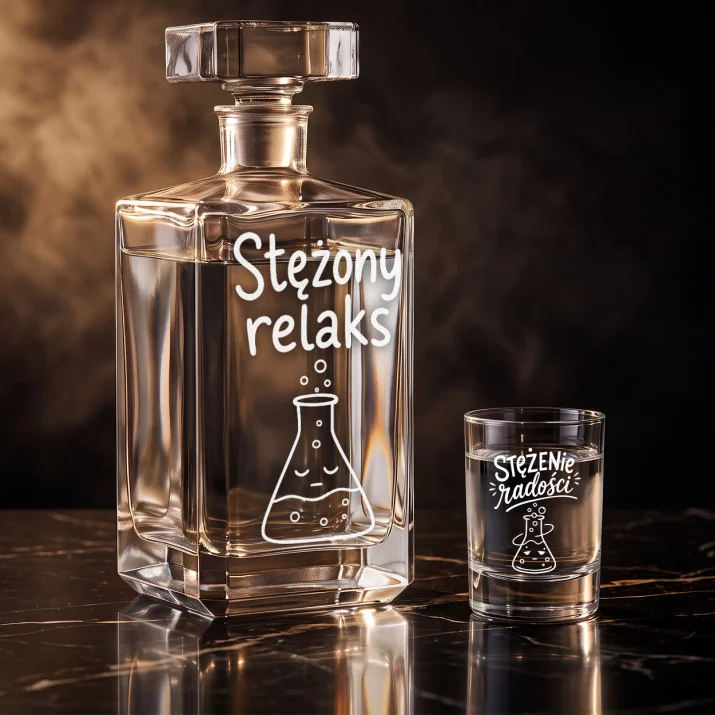 Zestaw Do Wódki z Grawerem Dla Chemika Prezent: Stężony Relaks