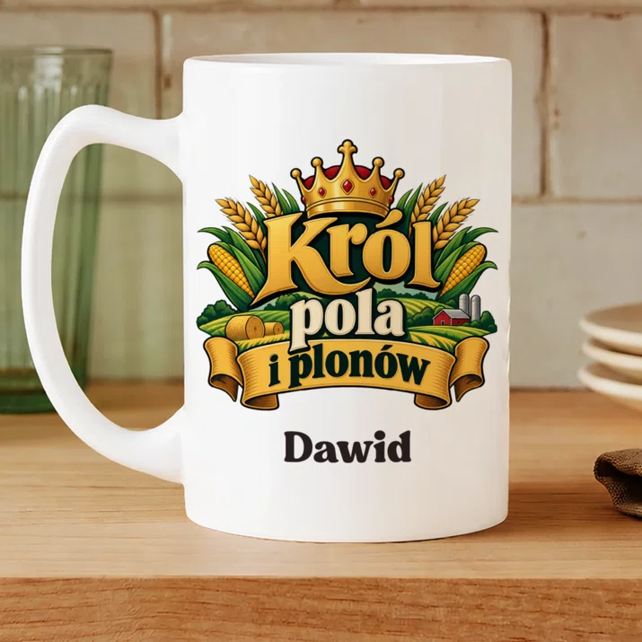 Kubek Personalizowany Dla Rolnika Prezent Dla Mężczyzny: Król Pola I Plonów Kubek Personalizowany Dla Rolnika Prezent Dla Mężczyzny: Król Pola I Plonów