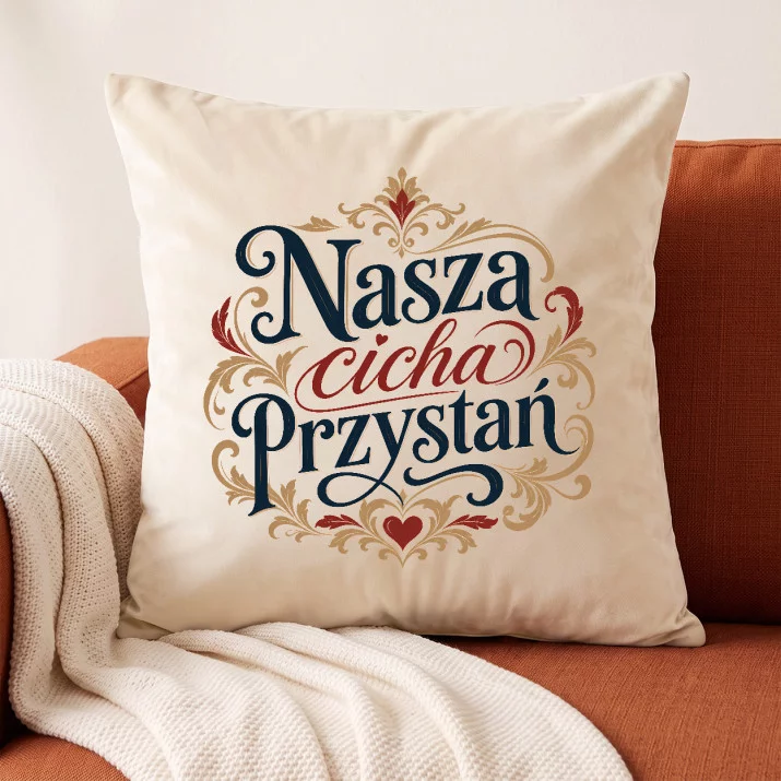 Poduszka Dekoracyjna Dla Pary Prezent Dla Pary: Cicha Przystań Pary Poduszka Dekoracyjna Dla Pary Prezent Dla Pary: Cicha Przystań Pary