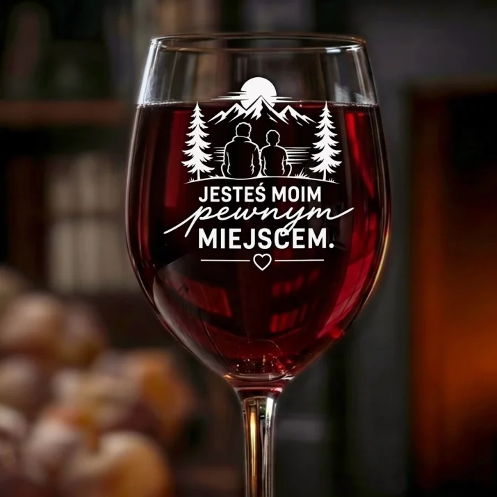 Kieliszek Do Wina Na Imieniny Prezent Dla Mężczyzny: Jesteś Moim Pewnym Miejscem Kieliszek Do Wina Na Imieniny Prezent Dla Mężczyzny: Jesteś Moim Pewnym Miejscem