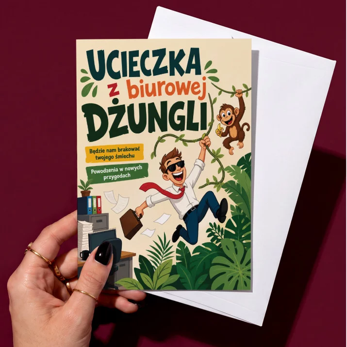 Kartka z Życzeniami Na Pożegnanie Kolegi Z Pracy Dla Mężczyzny: Biurowe Pożegnanie Z