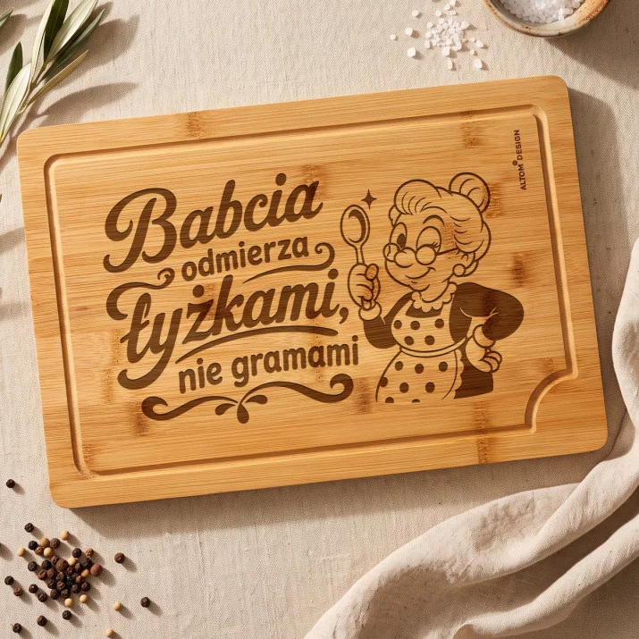 Deska Do Krojenia Dla Babci Prezent Na Dzień Babci Dla Kobiety: Łyżki Zamiast Gramów Deska Do Krojenia Dla Babci Prezent Na Dzień Babci Dla Kobiety: Łyżki Zamiast Gramów