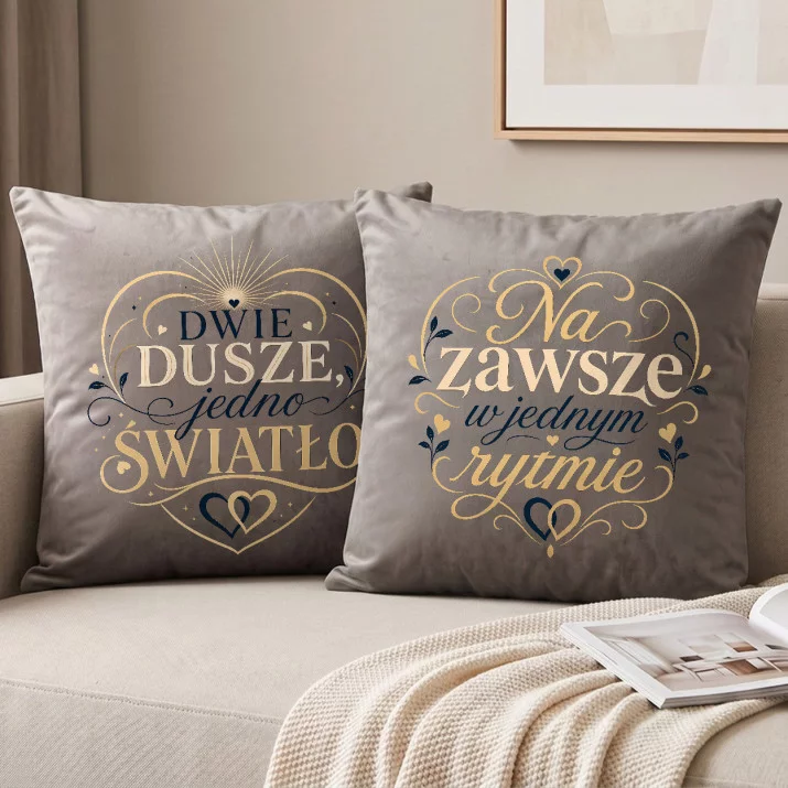 Poduszki Dekoracyjne Dla Zakochanych Prezent Dla Pary: Blask Dwojga Poduszki Dekoracyjne Dla Zakochanych Prezent Dla Pary: Blask Dwojga