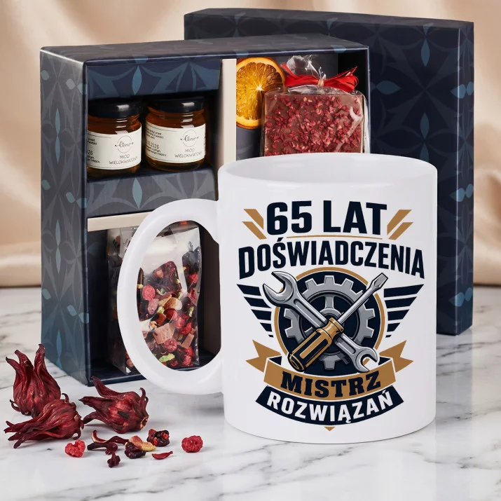 Zestaw Prezenowy Z Kubkiem Dla 65 Latka Na 65 Urodziny: Mistrz Rozwiązań Zestaw Prezenowy Z Kubkiem Dla 65 Latka Na 65 Urodziny: Mistrz Rozwiązań