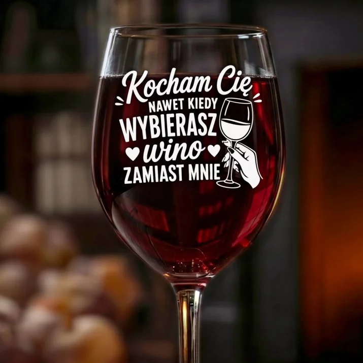 Kieliszek Do Wina Na Rocznicę Prezent Na Walentynki Dla Kobiety: Kocham Cię Wino Kieliszek Do Wina Na Rocznicę Prezent Na Walentynki Dla Kobiety: Kocham Cię Wino