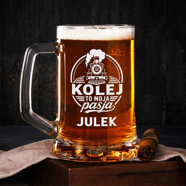 Kufel Personalizowany z Grawerem Dla Miłośnika Kolei Prezent Dla Mężczyzny: Pasja Kolejowa