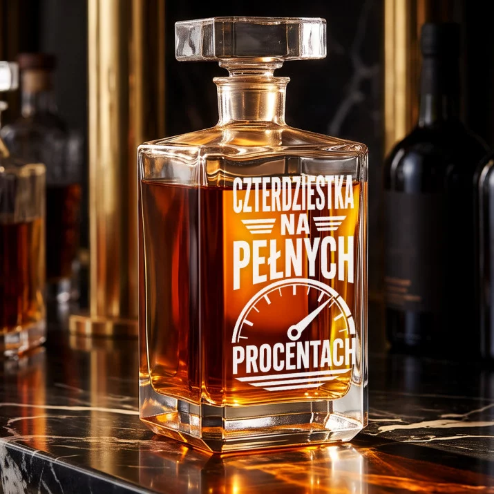 Karafka Do Whisky z Grawerem Na 40 Urodziny Prezent: Czterdziestka Na Karafka Do Whisky z Grawerem Na 40 Urodziny Prezent: Czterdziestka Na