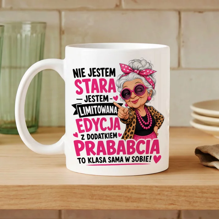 Kubek Z Nadrukiem Dla Prababci Prezent Na Dzień Babci Dla Kobiety: Limitowana Prababcia Edycja Kubek Z Nadrukiem Dla Prababci Prezent Na Dzień Babci Dla Kobiety: Limitowana Prababcia Edycja