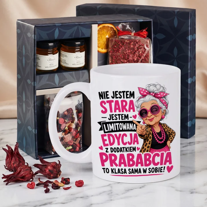 Zestaw Prezenowy Z Kubkiem Dla Prababci Na Dzień Babci: Limitowana Prababcia Edycja Zestaw Prezenowy Z Kubkiem Dla Prababci Na Dzień Babci: Limitowana Prababcia Edycja