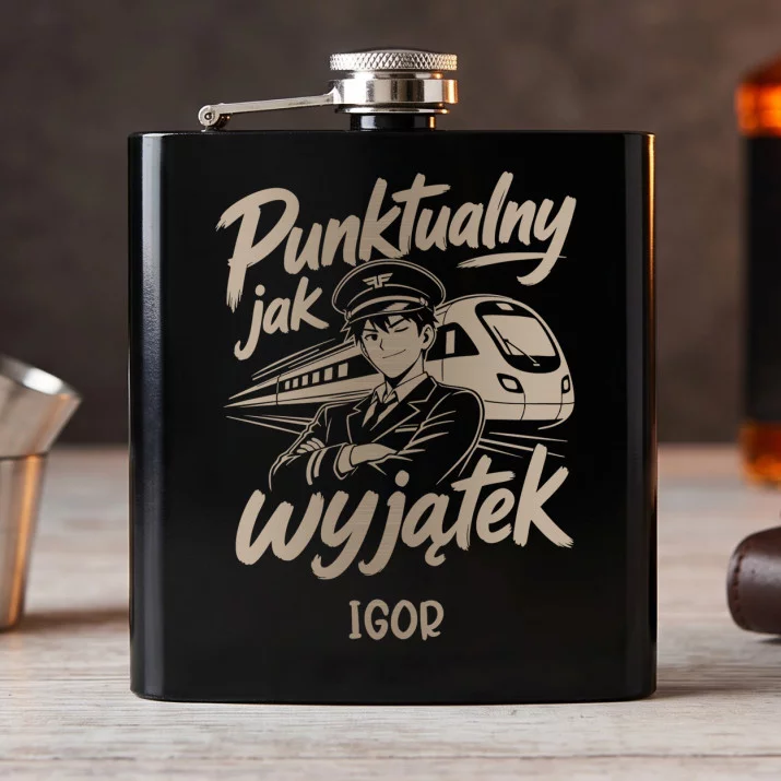 Piersiówka Z Grawerem Dla Kolejarza Prezent Dla Mężczyzny: Punktualny Jak Wyjątek
